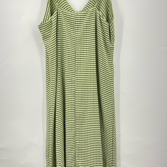 LISA SAYS GAH Green Stripe tank Dress 0320 seersucker textured babydoll - Picture 8 of 12
